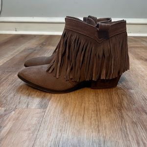 RESTRICTED brand fringe boots size 9.5